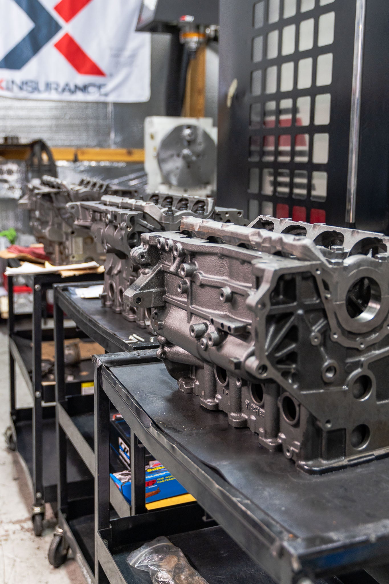 engine blocks on carts